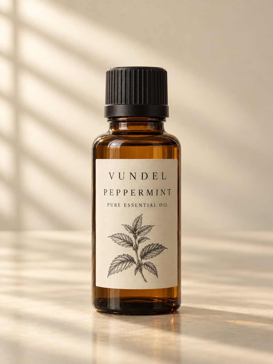 VUNDEL Peppermint pure essential oil, 30ml amber glass bottle