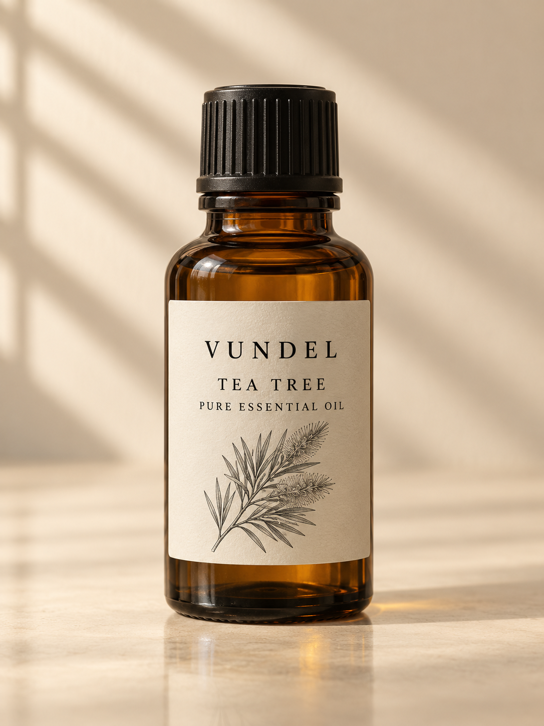 VUNDEL Tea Tree pure essential oil, 30ml amber glass bottle